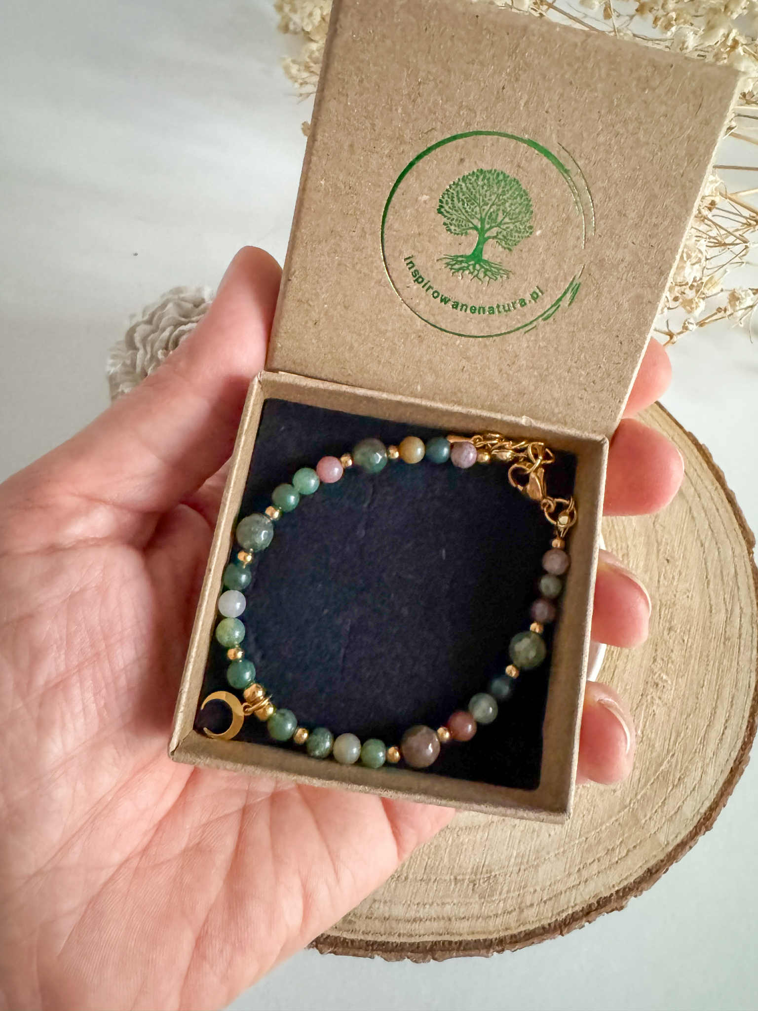 Bransoletka ochronna agat indyjski z lunulą - obrazek 5