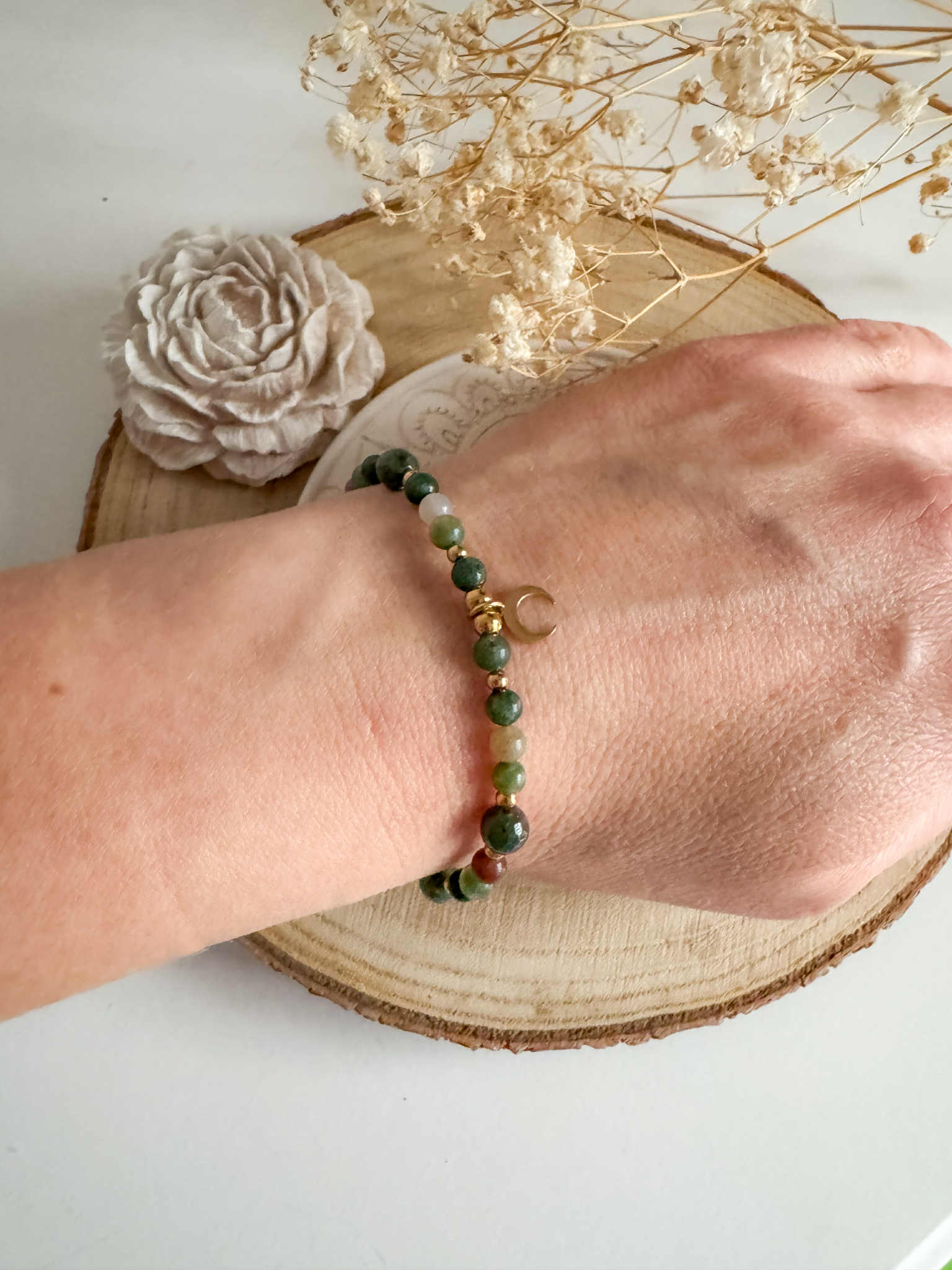 Bransoletka ochronna agat indyjski z lunulą - obrazek 4