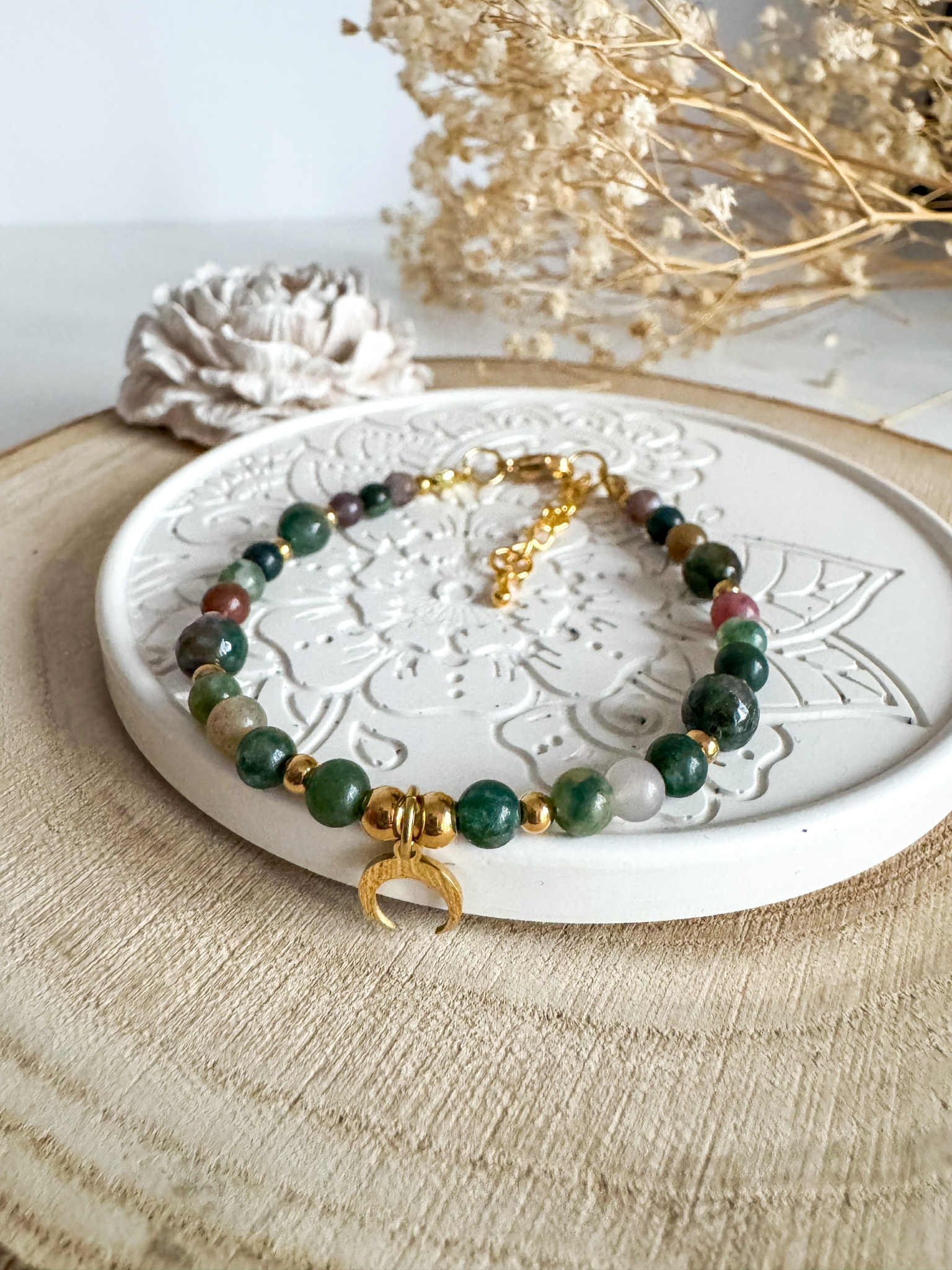 Bransoletka ochronna agat indyjski z lunulą - obrazek 2