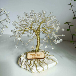 Prezent na ślub, chrzest, komunię lub podziękowanie – drzewko z kryształu górskiego
