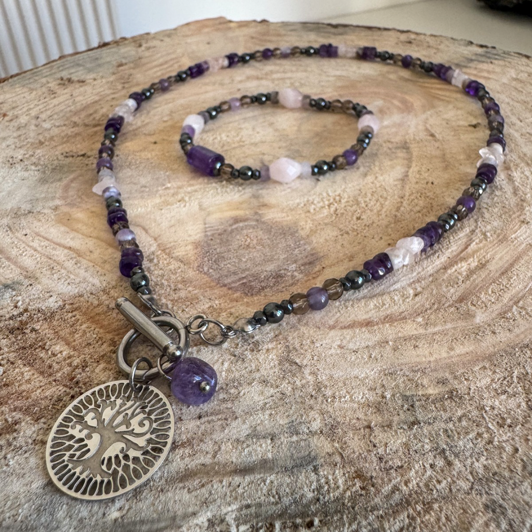 Zestaw biżuterii dla zodiakalnej Panny – bransoletka + naszyjnik Drzewo Życia