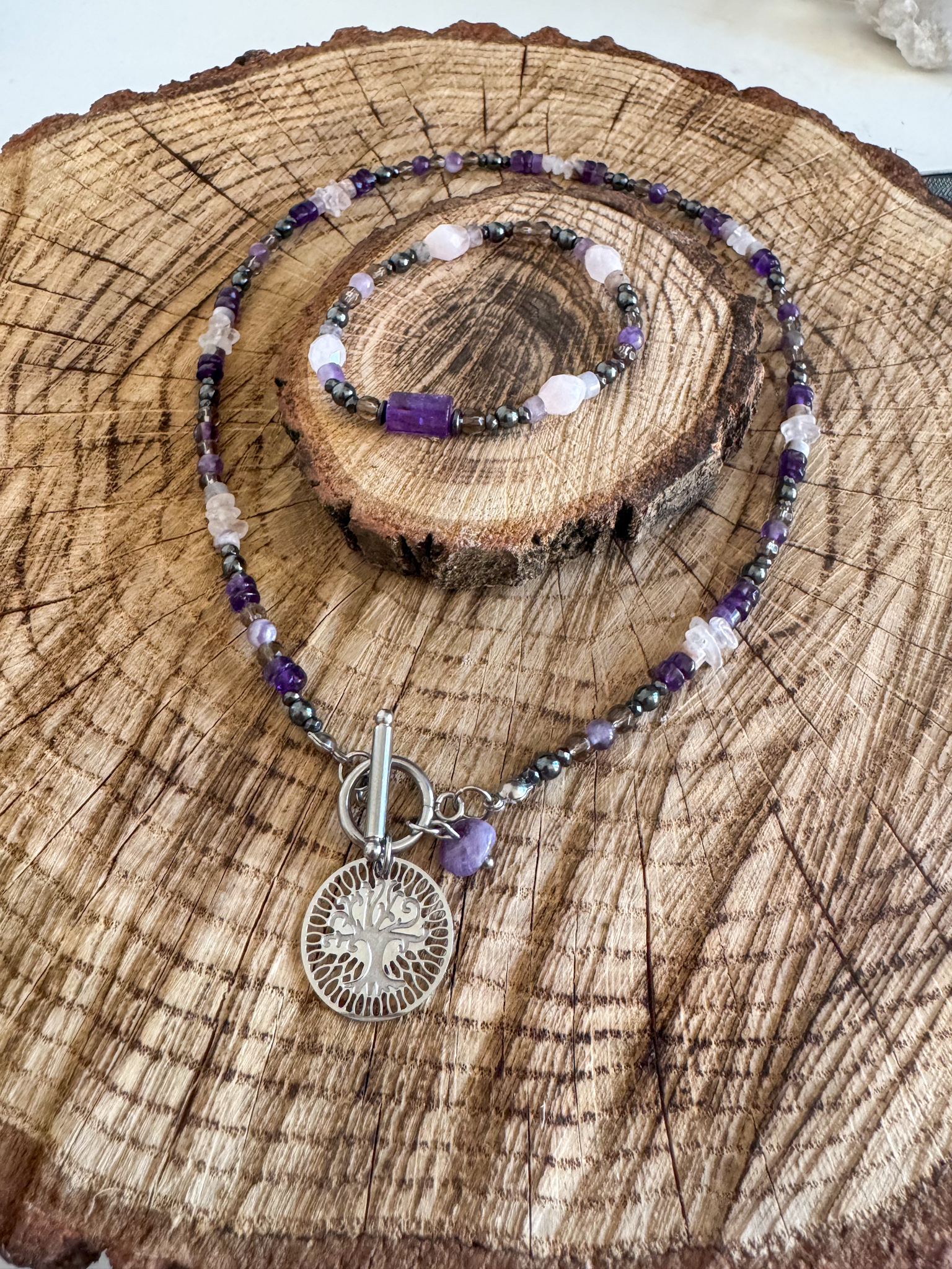 Zestaw biżuterii dla zodiakalnej Panny – bransoletka + naszyjnik Drzewo Życia - obrazek 8